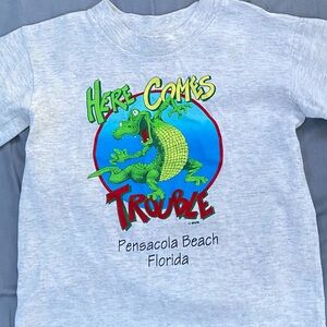 Kids Gray 'Here Comes Trouble' T-Shirt